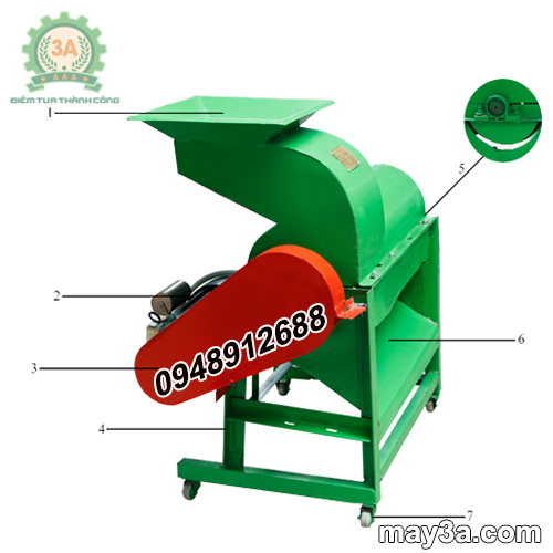 Cấu tạo của Máy tách hạt bắp 3A2,2Kw