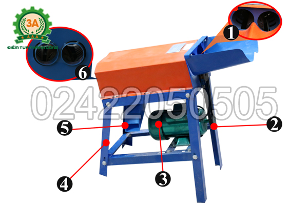 Cấu tạo của Máy tách hạt ngô hai nòng 3A750W