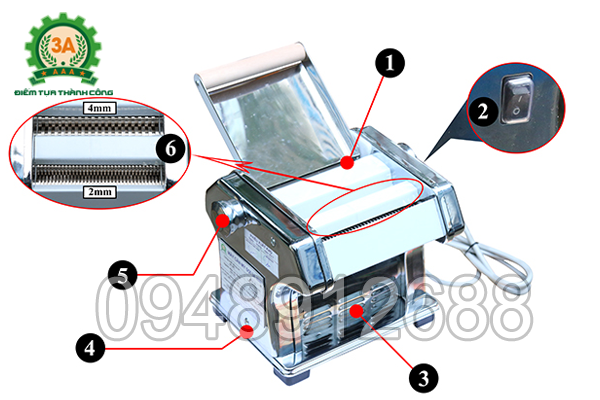 Cấu tạo Máy làm mỳ sợi 3A