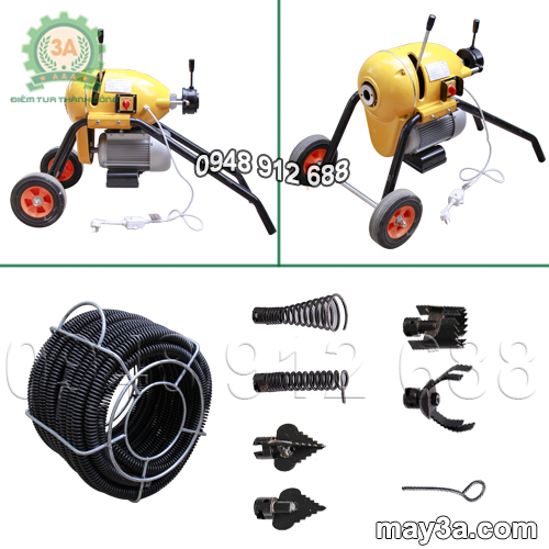 máy thông cống, mấy thông tắc, máy thông tắc lò xo,