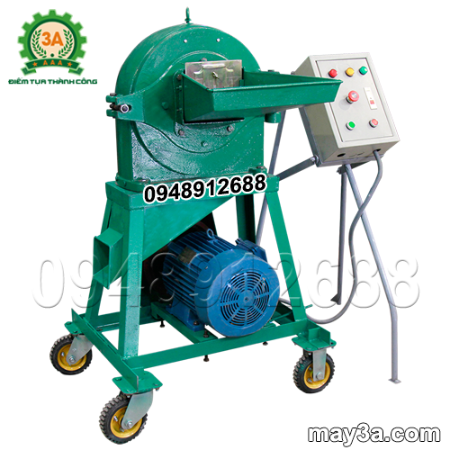 Máy nghiền cám, mùn cưa 3A7,5Kw không vòi hút: Động cơ chuyển từ bên cạnh xuống dưới thùng nghiền, giúp kích thước máy gọn gàng hơn