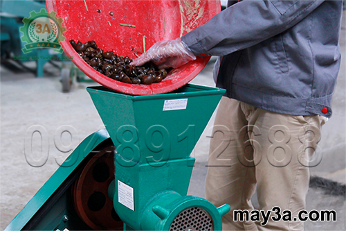 Kỹ thuật viên đang sử dụng Máy nghiền ốc xay cua 3A4Kw