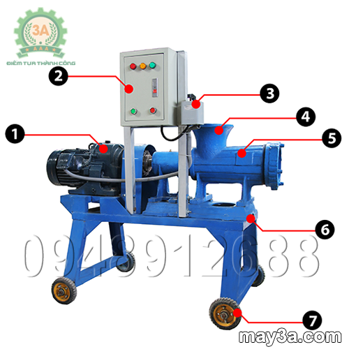 Hình ảnh: Cấu tạo máy nghiền xương 3A5,5Kw