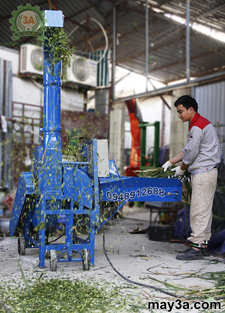 Kỹ thuật viên đang vận hành Máy băm cỏ 3A 9Z-4C