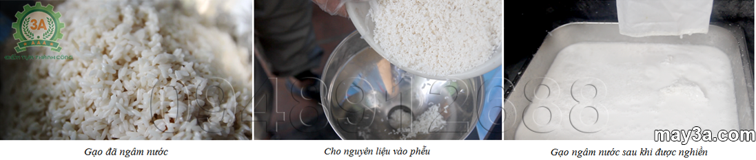 Nghiền gạo ra bột nước