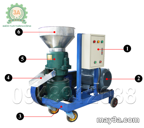 Hình ảnh cấu tạo của Máy làm cám viên 3A11Kw