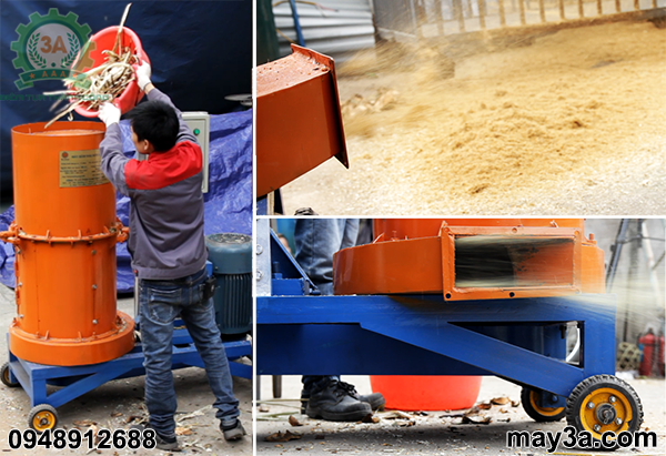 Bã mía được băm thành vụn nhỏ bằng Máy băm phế phẩm nông nghiệp 3A11Kw