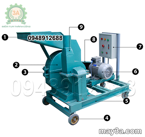 Cấu tạo của Máy nghiền ngô 3A S7,5Kw