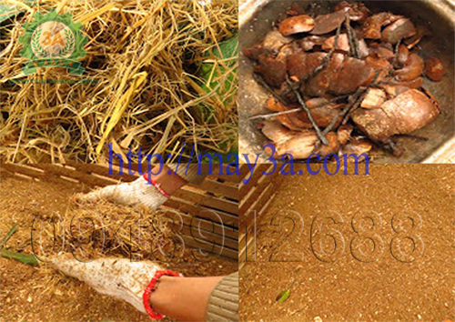 Kỹ thuật trồng rau mầm hiệu quả: Sản phẩm đầu vào và ra của Máy băm rơm, xơ dừa, cỏ voi dạng ống tròn 3A3Kw