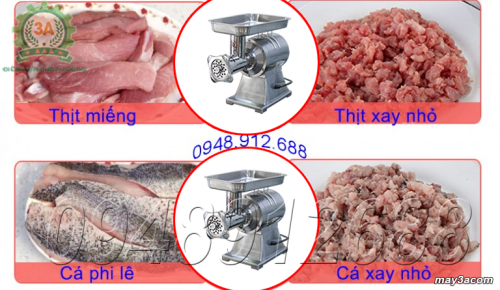 Nguyên liệu sử dụng Máy xay thịt inox 3A1,3KW