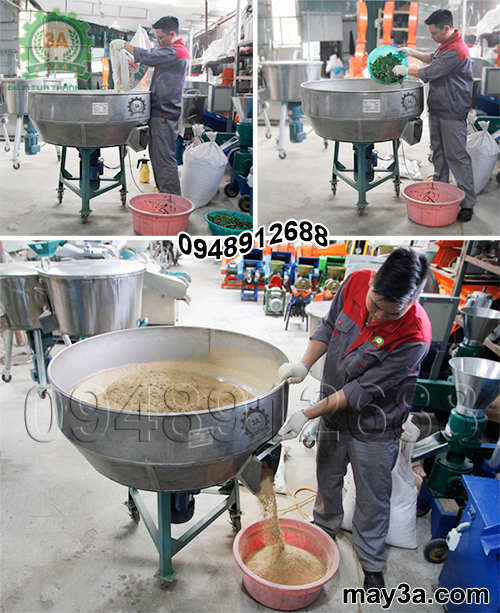Chế biến thức ăn cho gà tây: Máy trộn thức ăn chăn nuôi 1pha 3A3Kw