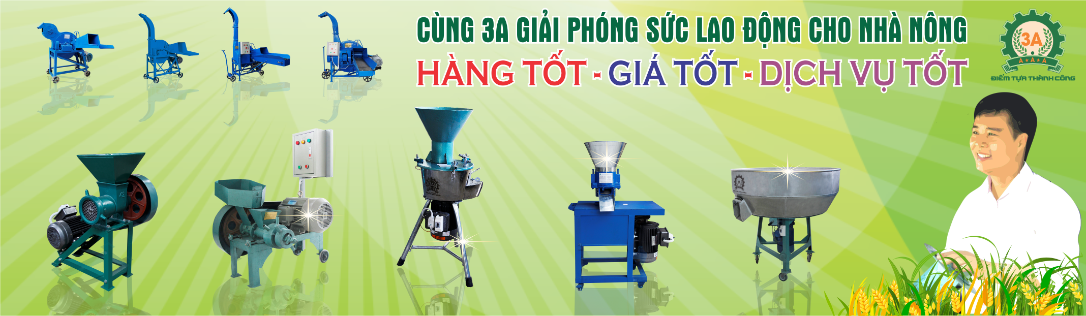 banner máy nhà nông, máy nông nghiệp Tuấn Tú 3A