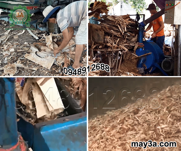 Xử lý ván bóc thành dăm gỗ tại cơ sở chế biến gỗ
