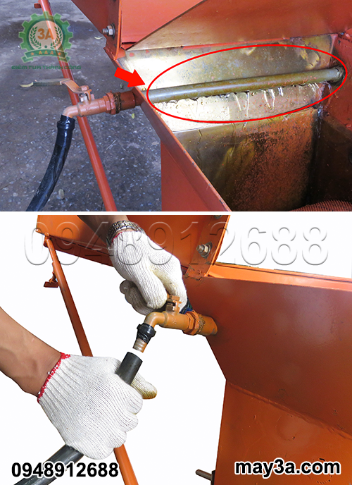 Ống dẫn nước thông minh của máy nghiền nghệ 3A3Kw giúp nguyên liệu thoát ra nhanh chóng
