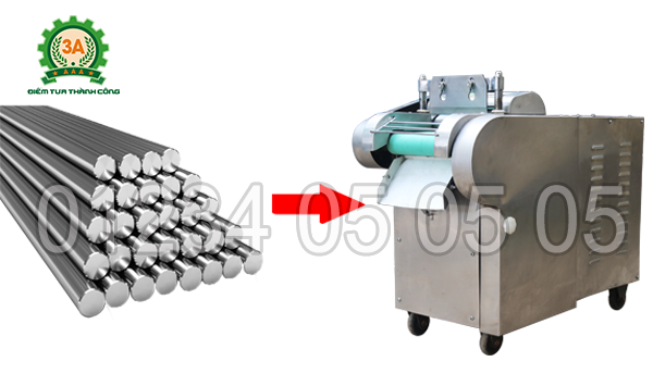 Vỏ máy thái rau củ quả 3A1,5Kw (dùng băng tải) được làm bằng chất liệu inox