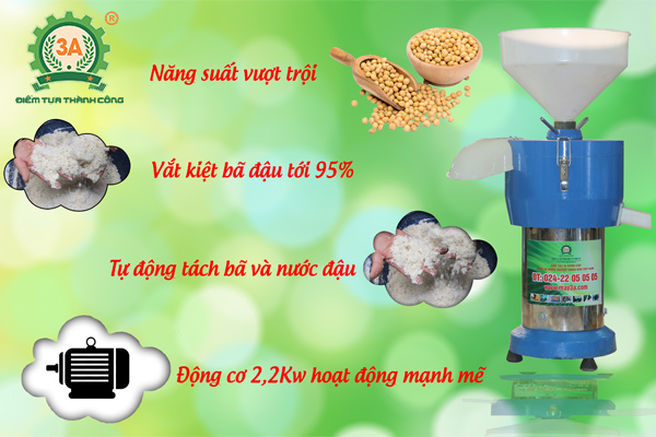 Máy xay sữa đậu nành 3A2,2Kw tự động tách bã và nước đậu