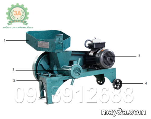 Hình ảnh cấu tạo của Máy ép cám viên 3A3Kw không đầu cắt