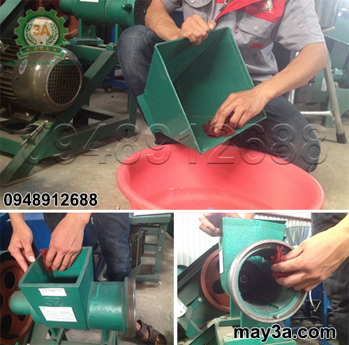 Vệ sinh phễu nạp và đầu nghiền của Máy nghiền ốc, xay cua 3A4Kw