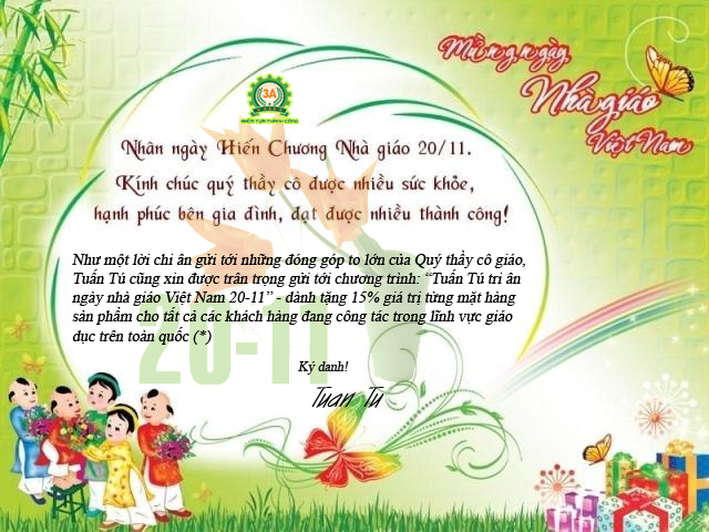 Cty Tuấn Tú gửi lời chúc mừng ngày nhà giáo Việt Nam 20-11