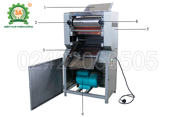 Máy cán bột mỳ 3A1,5Kw (11)
