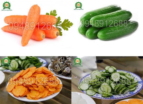Nguyên liệu đầu vào và sản phẩm đầu ra khi sử dụng dụng cụ thái lát rau củ quả inox 3A