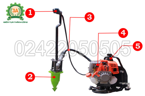 Hình ảnh cấu tạo máy khoan lỗ trồng cây con 3A