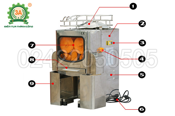 Cấu tạo của máy vắt nước cam 3A