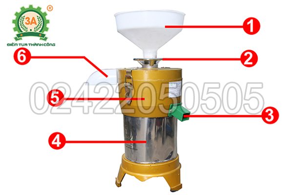 Cấu tạo của máy xay sữa đậu nành 3A1,5Kw