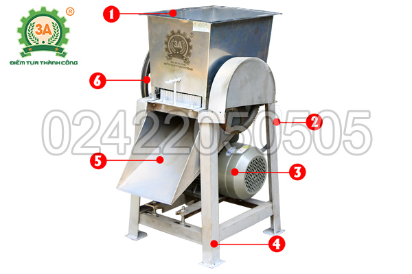 Cấu tạo của máy thái cá inox 3A2,2Kw
