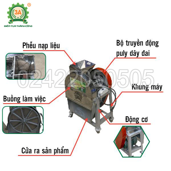 Máy bào sợi rau củ thông minh inox 3A1,5kW (10)