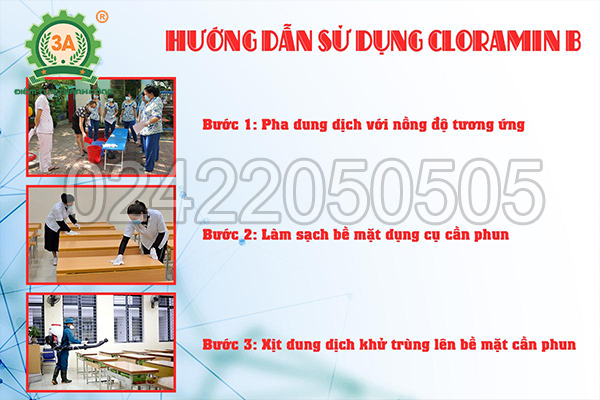 Hướng dẫn sử dụng Cloramin B dạng bột khử trùng