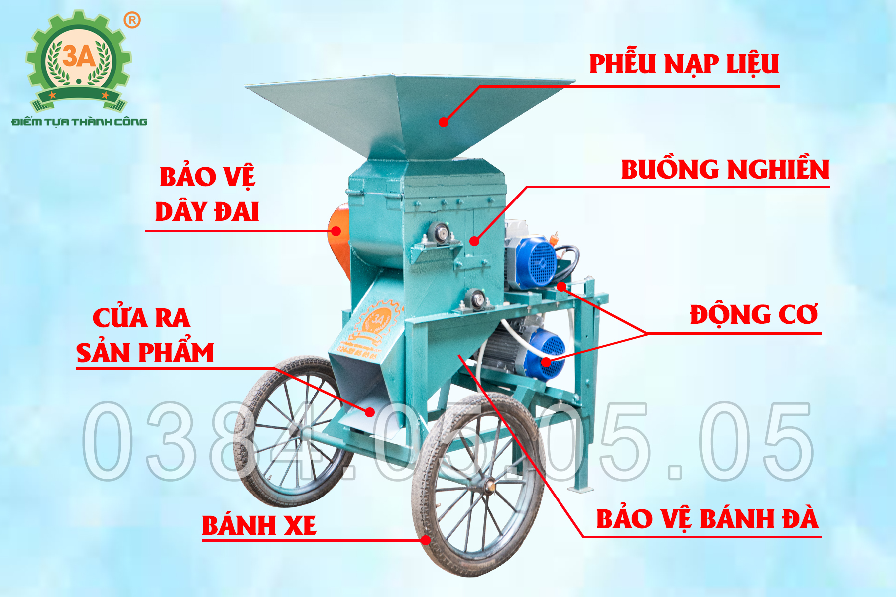 cấu tạo máy nghiền đất 2 động cơ