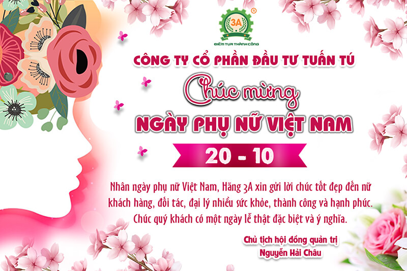 3A chúc mừng ngày phụ nữ Việt Nam 20/10/2021