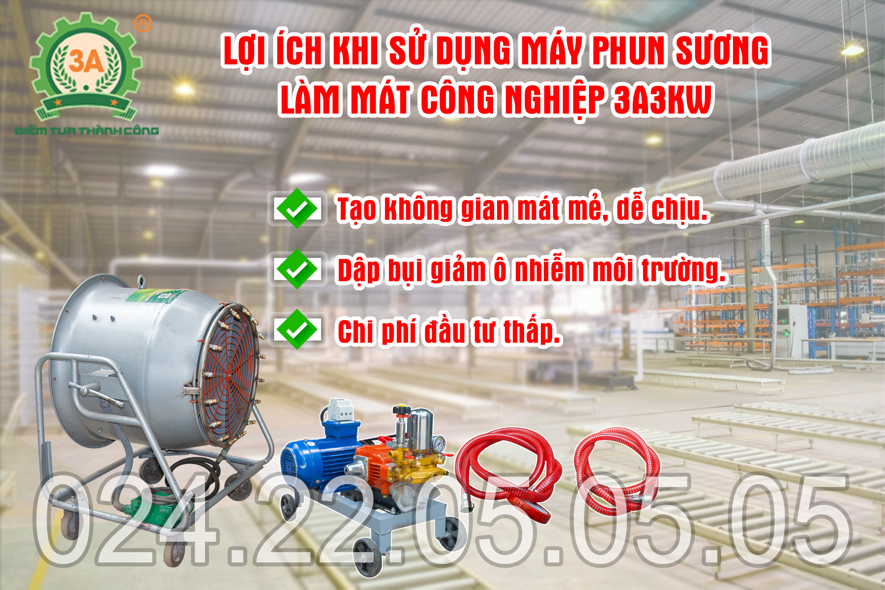 Lợi ích khi sử dụng máy phun sương công nghiệp 3A
