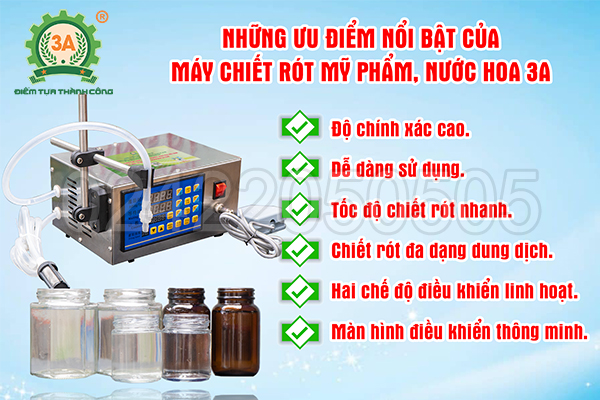 Máy chiết rót mỹ phẩm, nước hoa 3A