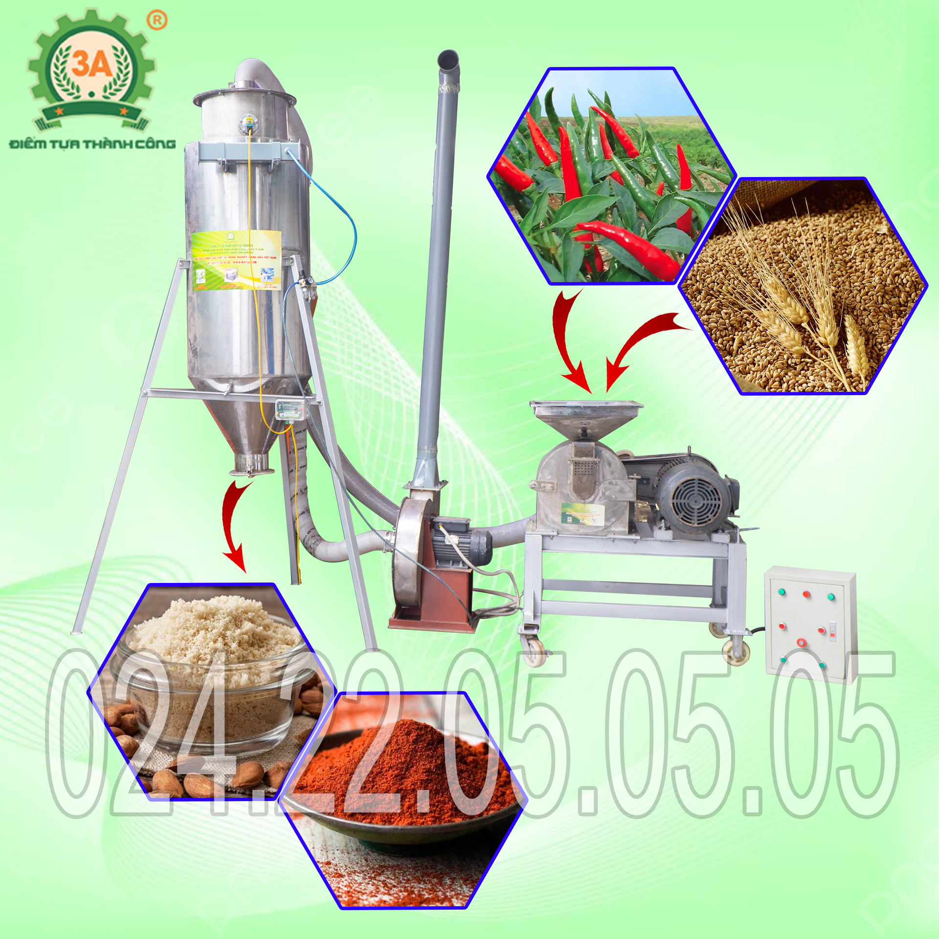 Máy nghiền bột ớt siêu mịn 3A15kW