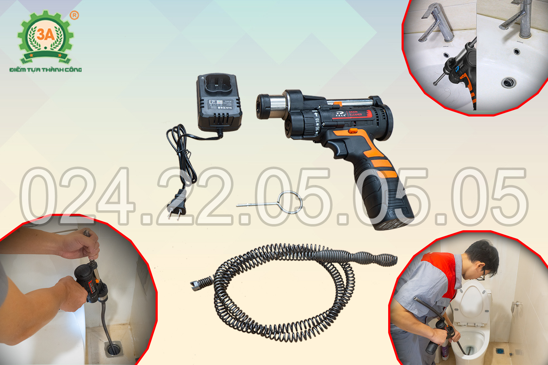 Máy thông tắc cống gia đình 3A12V