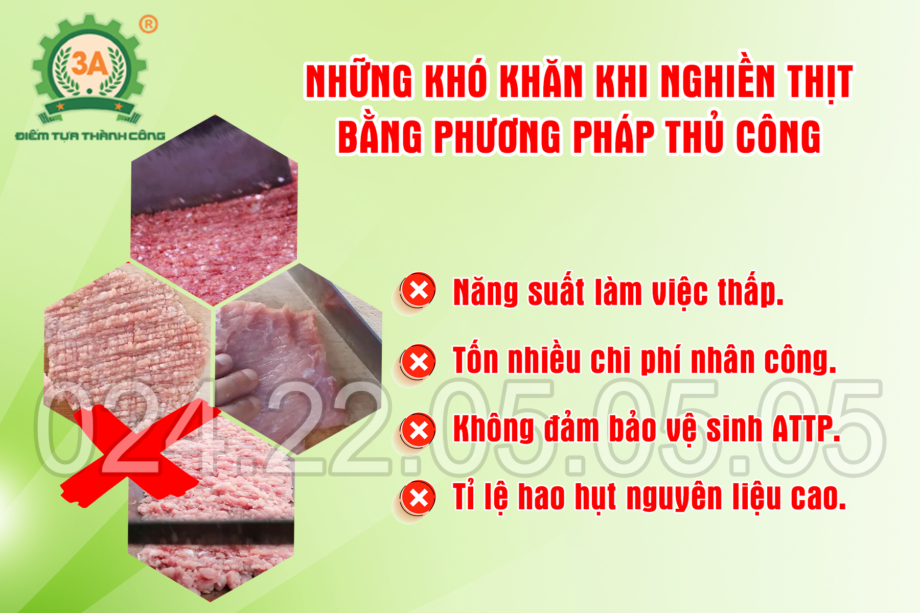 Những khó khăn khi nghiền thịt thủ công