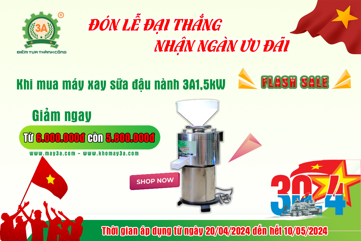 Máy làm sữa đậu nành công nghiệp 3A1.5kW
