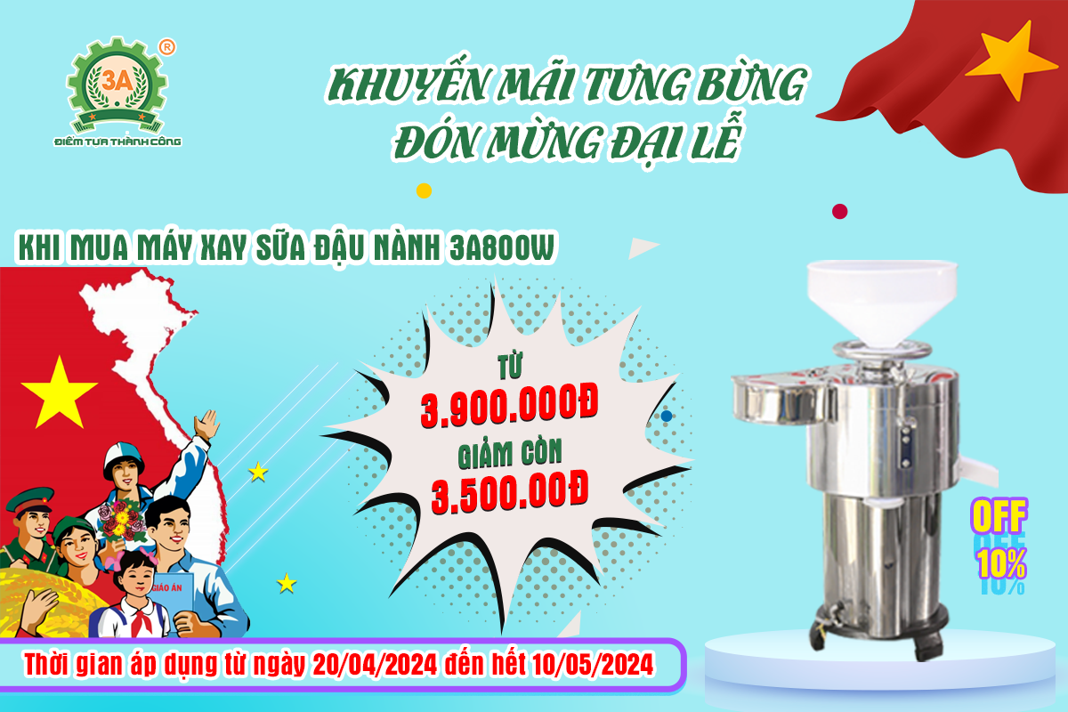 Máy xay đậu nành inox 3A800W