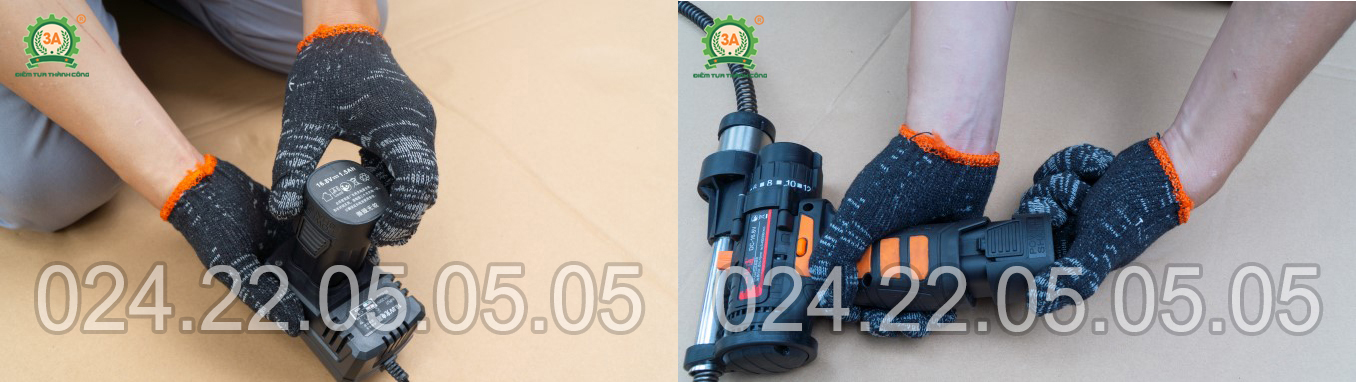 Sạc pin đầy đủ và lắp pin vào máy