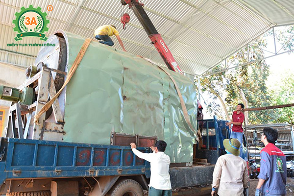 Bàn giao máy sấy mùn cưa 3A cho anh Đạt