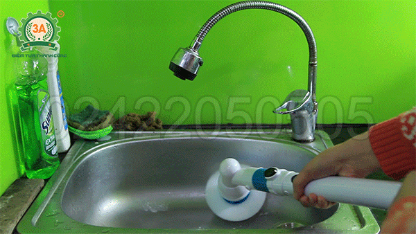 Chổi cọ rửa vệ sinh đa năng 3A (sử dụng pin sạc)