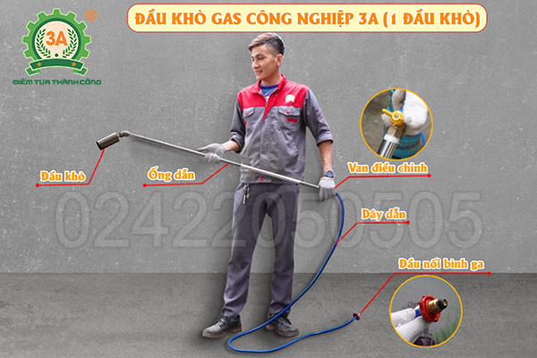 Đầu khò gas công nghiệp 3A 1 đầu khò (10)