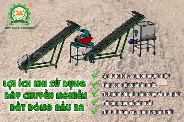 Những lợi ích Dây chuyền nghiền đất đóng bầu 3A mang lại