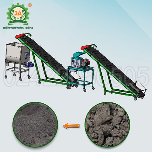 Dây chuyền nghiền đất đóng bầu 3A