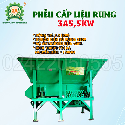 Phễu cấp liệu rung 3A5,5Kw