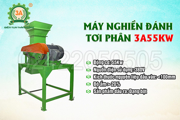 Máy nghiền đánh tơi phân 3A55Kw