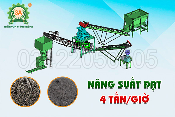 Dây chuyền sản xuất phân bón 3A 4 tấn/h hoạt động như thế nào?