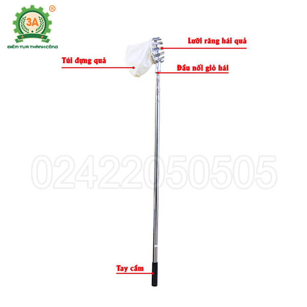 Cấu tạo của Dụng cụ hái trái cây inox 3A4M